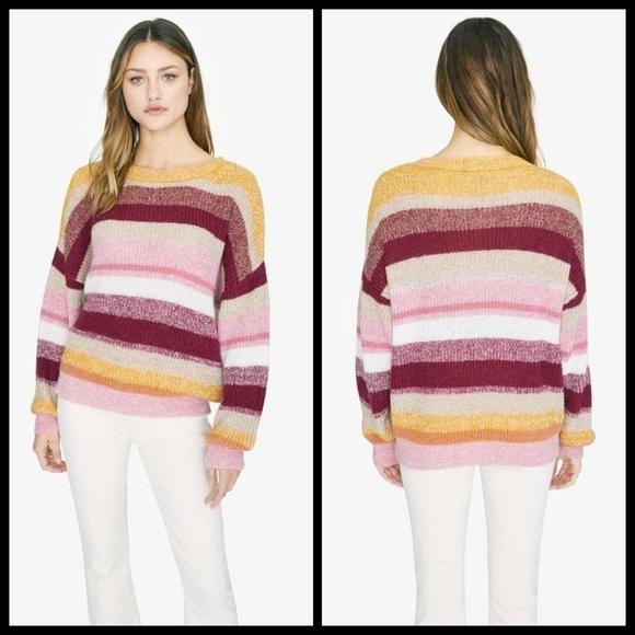💕SANCTUARY💕 Cozy Striped Multi-Color Sweater - Picture 2 of 8